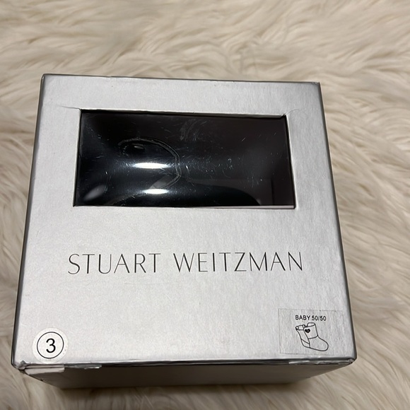 Stuart Weitzman 50/50 Black Baby Silver Heart Bootie size:3 Holiday fall winter - Picture 9 of 10